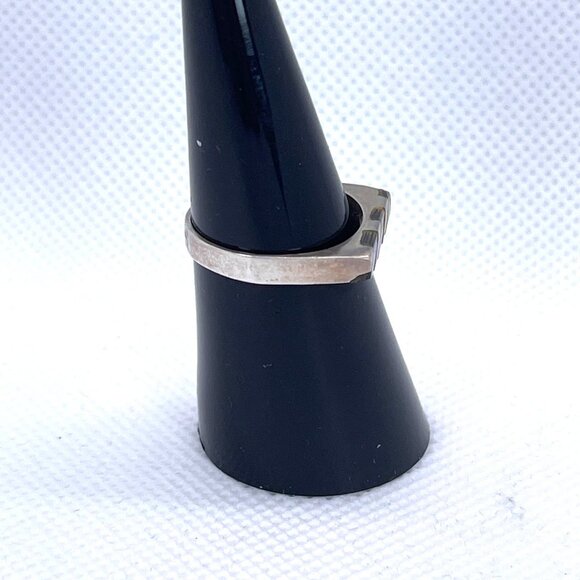 925 Sterling Silver Mexico Abalone Channel Inlay Iridescent Ring Size 6.25 VTG - Picture 2 of 15